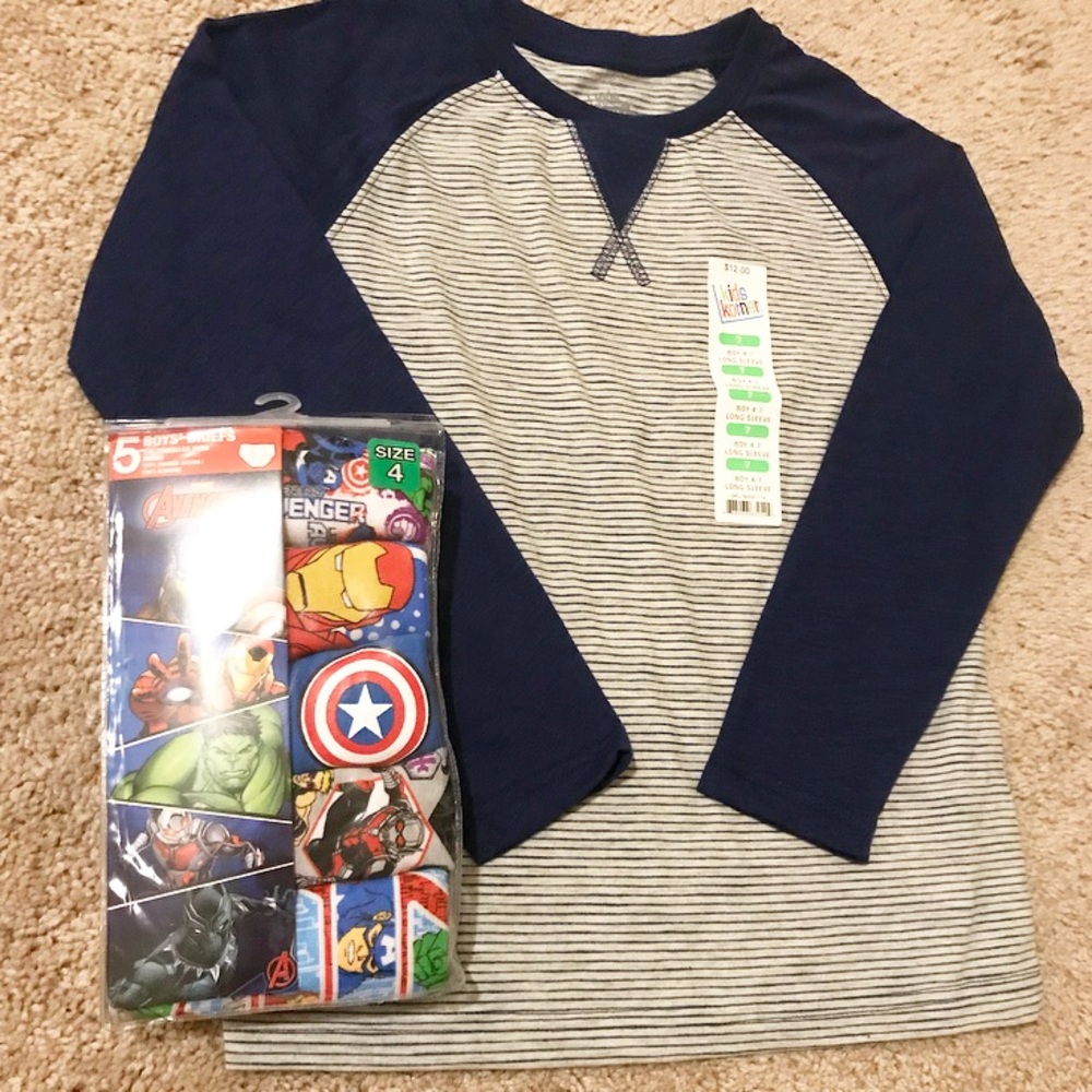 NWT Boys Shirt & Briefs!